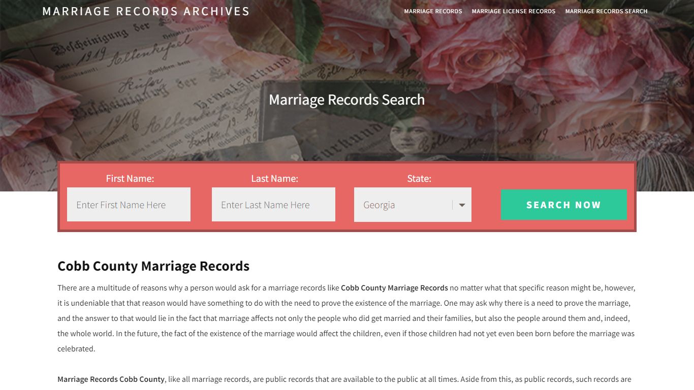 Cobb County Marriage Records | Enter Name and Search | 14 ...